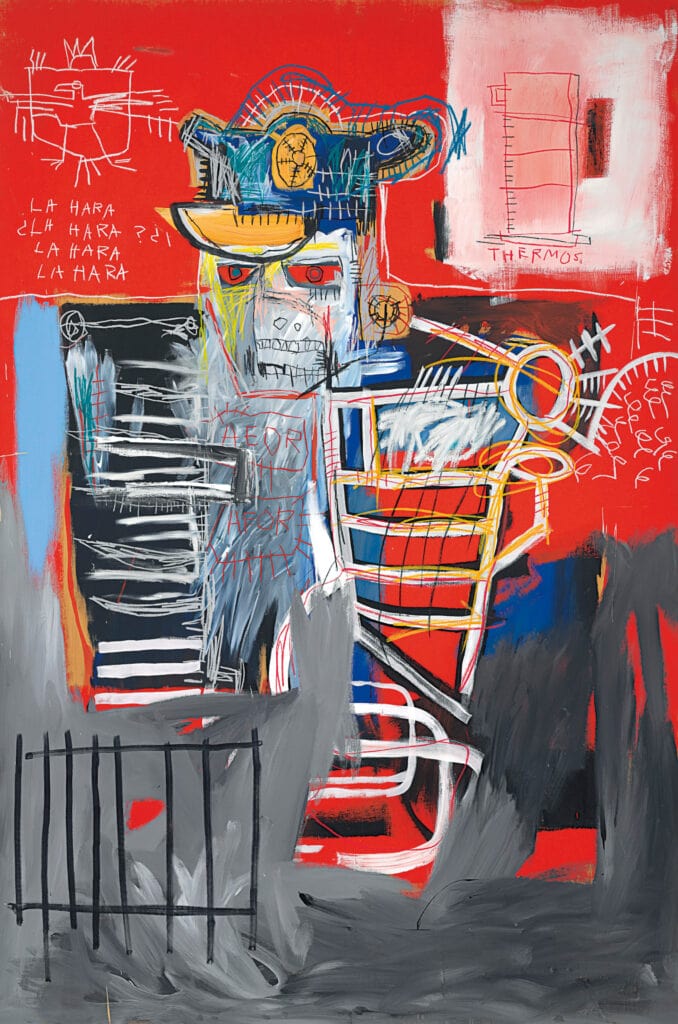 Jean-Michel Basquiat
La Hara, 1981
Acryl und Ölkreide auf Holz
Courtesy of Arora Collection © Estate of Jean-Michel Basquiat. Licensed by Artestar, New York