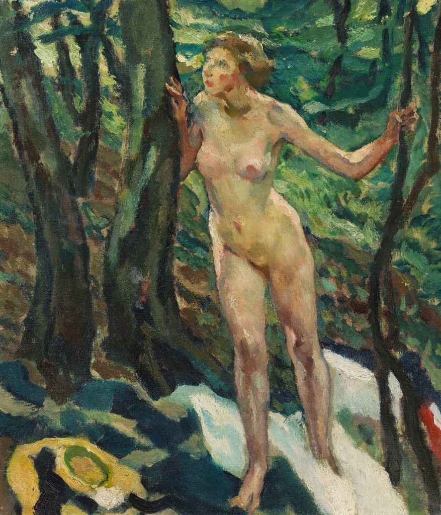 Strong women: Leo Putz "Female nude with trees"