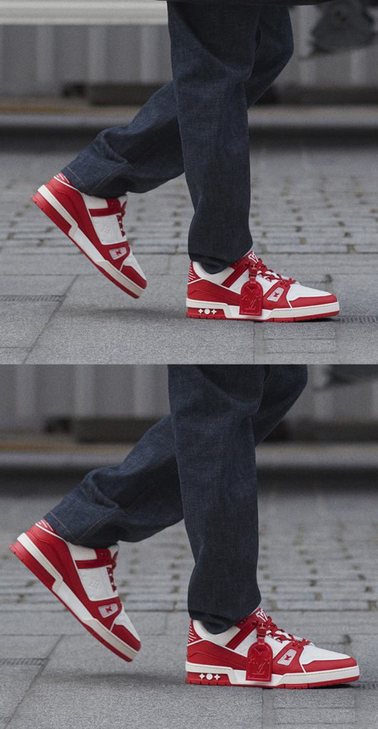 Louis Vuitton Trainer Red Monogram Denim